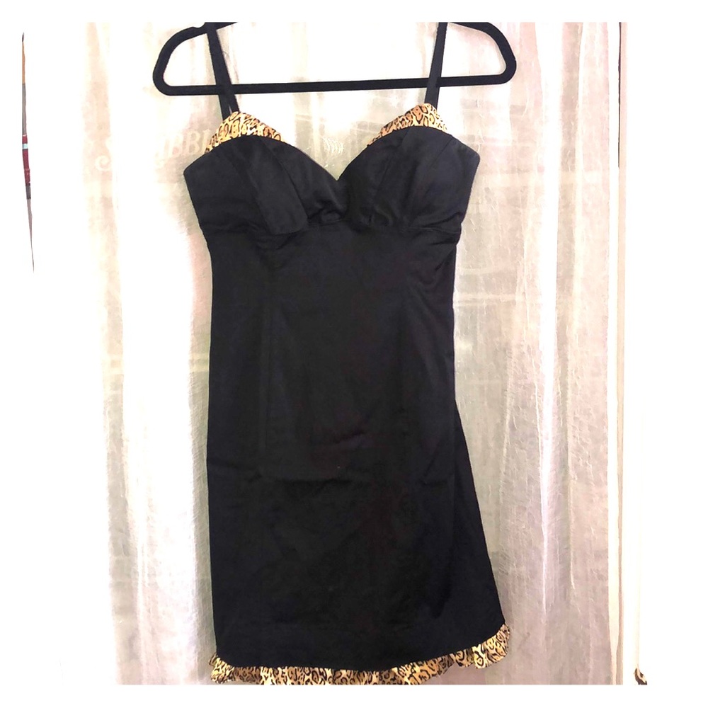 Sexy Cheetah Black Dress